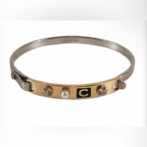 Coach Bangle - Silver/Gold with Pearl